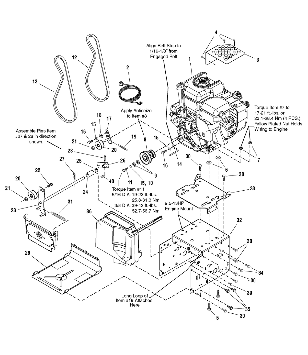 Engine And Frame Group - Steerable Diagram and Parts List for 1695441-LP1695441-928E 2008 Briggs and Stratton Snow Blower